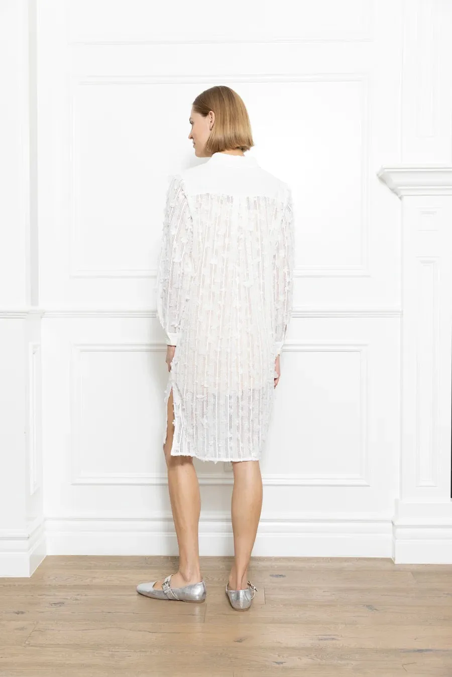 3D Lace Shirtdress