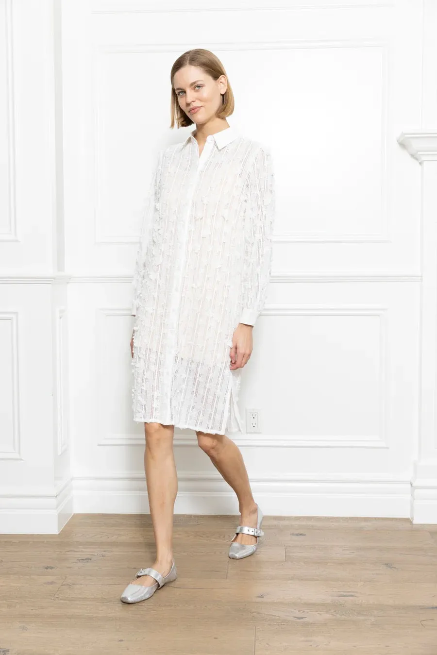 3D Lace Shirtdress