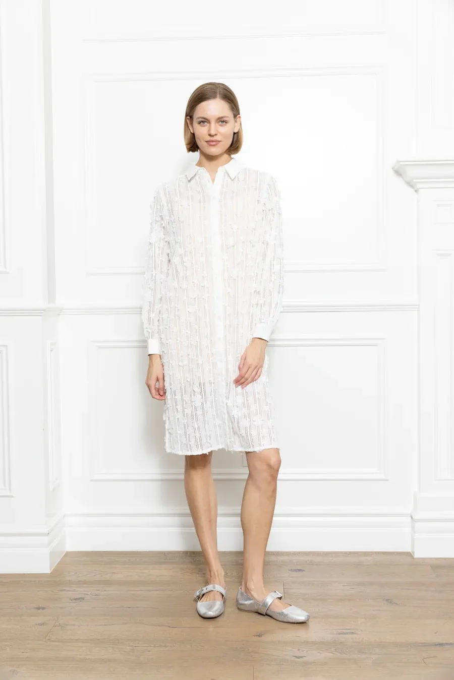 3D Lace Shirtdress