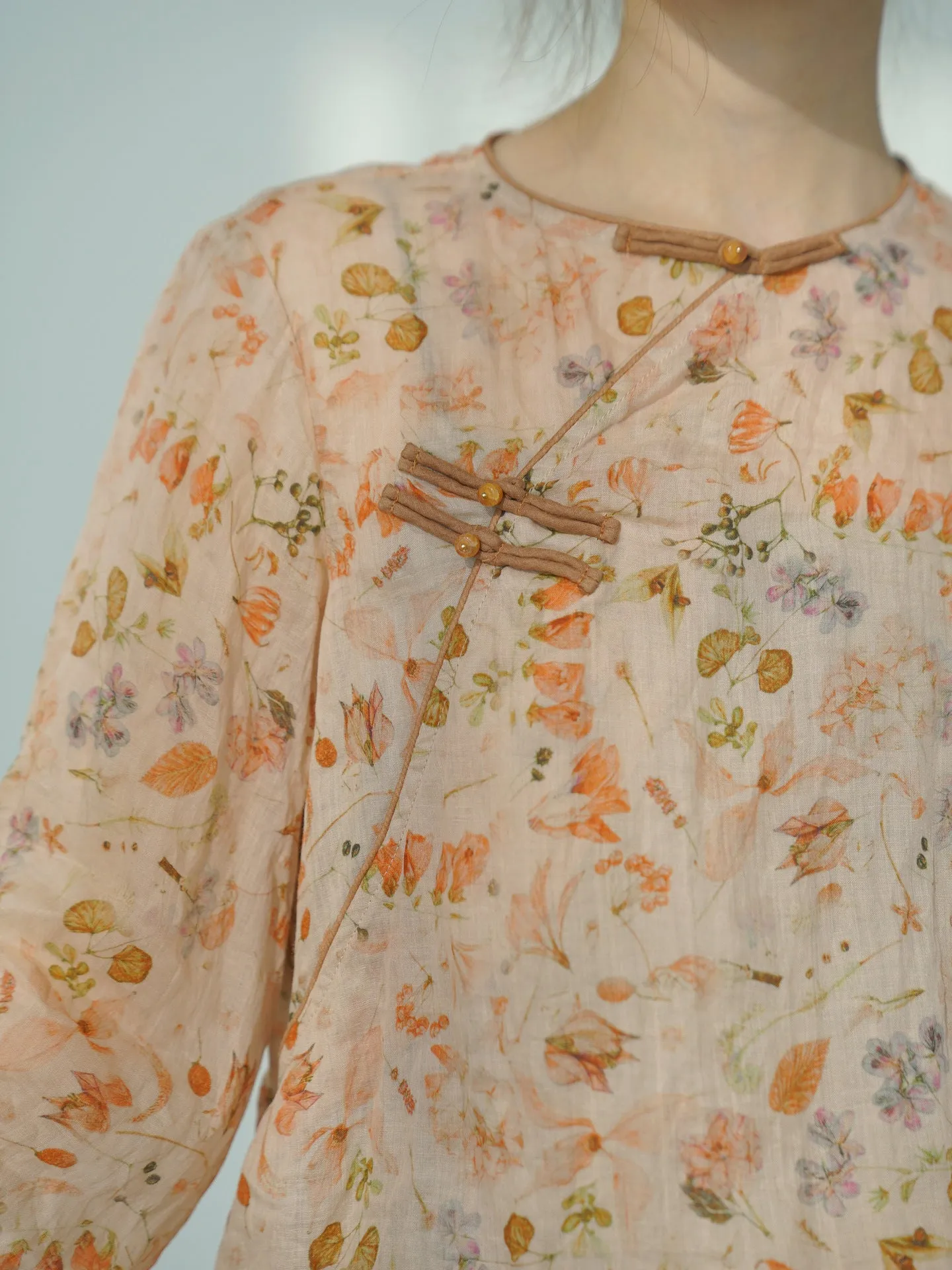 Autumn Floral Cheongsam Qipao Top