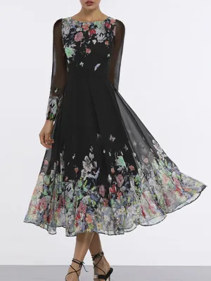 BerryBetty - Enchanting Elegance Floral Layered Maxi Dress