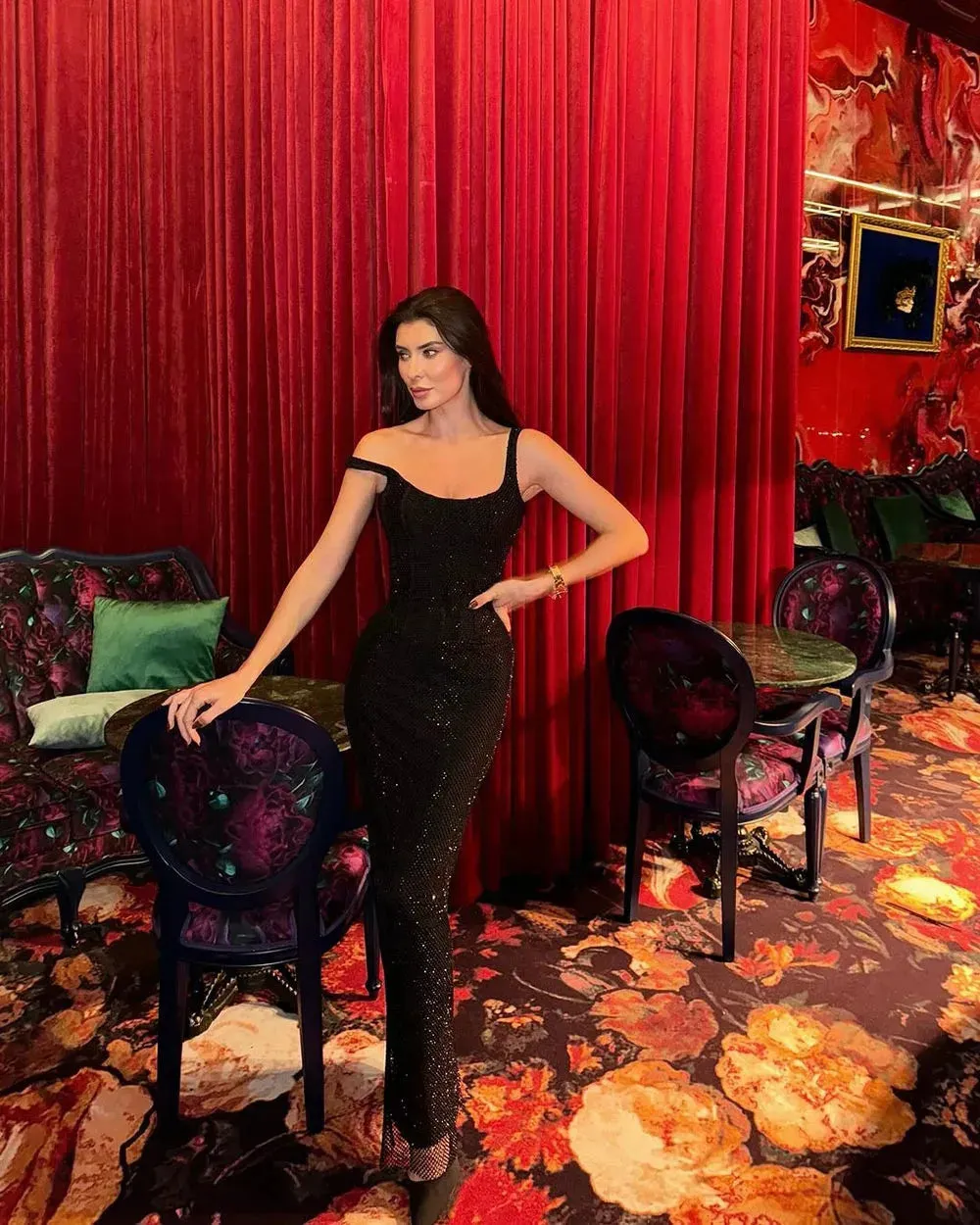 Black Mermaid Evening Dresses Shiny Sequins Prom Dress Sexy Dinner Women Celebrity Party Gowns robe de soirée