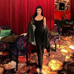 Black Mermaid Evening Dresses Shiny Sequins Prom Dress Sexy Dinner Women Celebrity Party Gowns robe de soirée