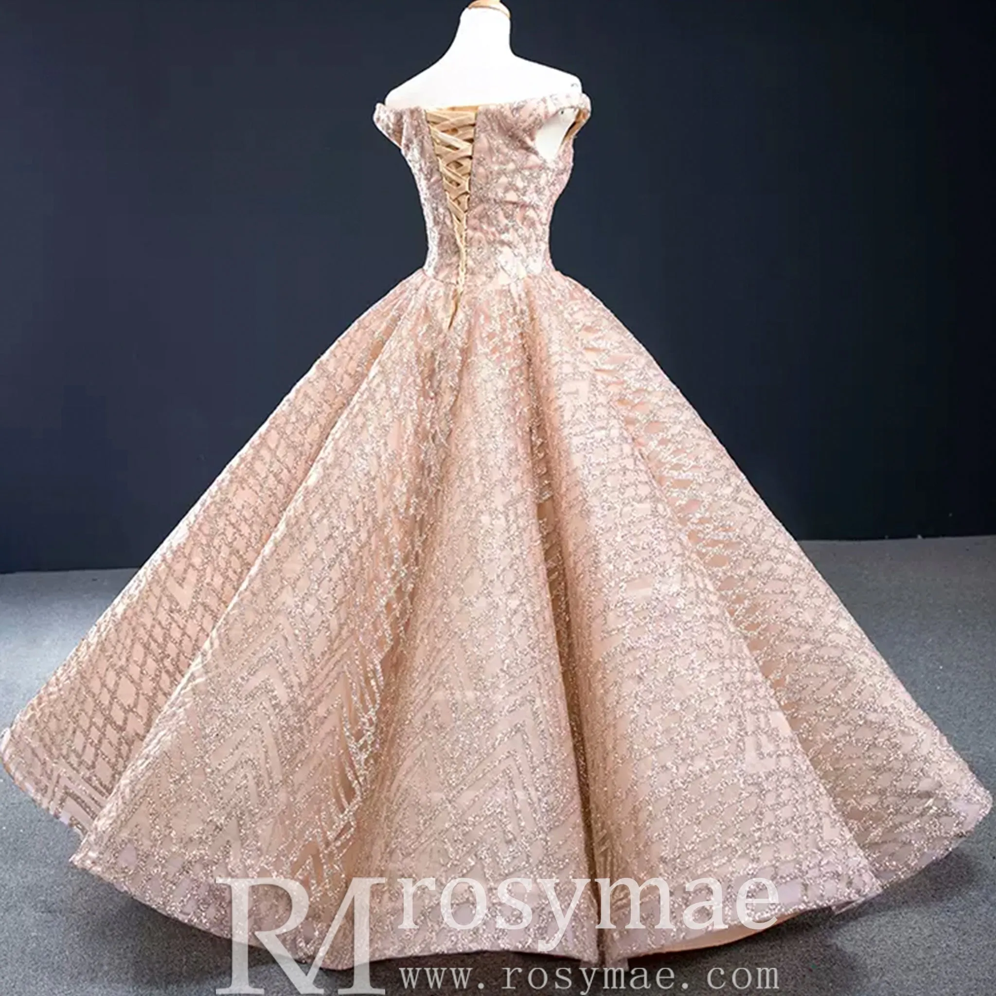 Blush Pink Quinceanera Dress Off The Shoulder Sweet 15 16 Ball Gown