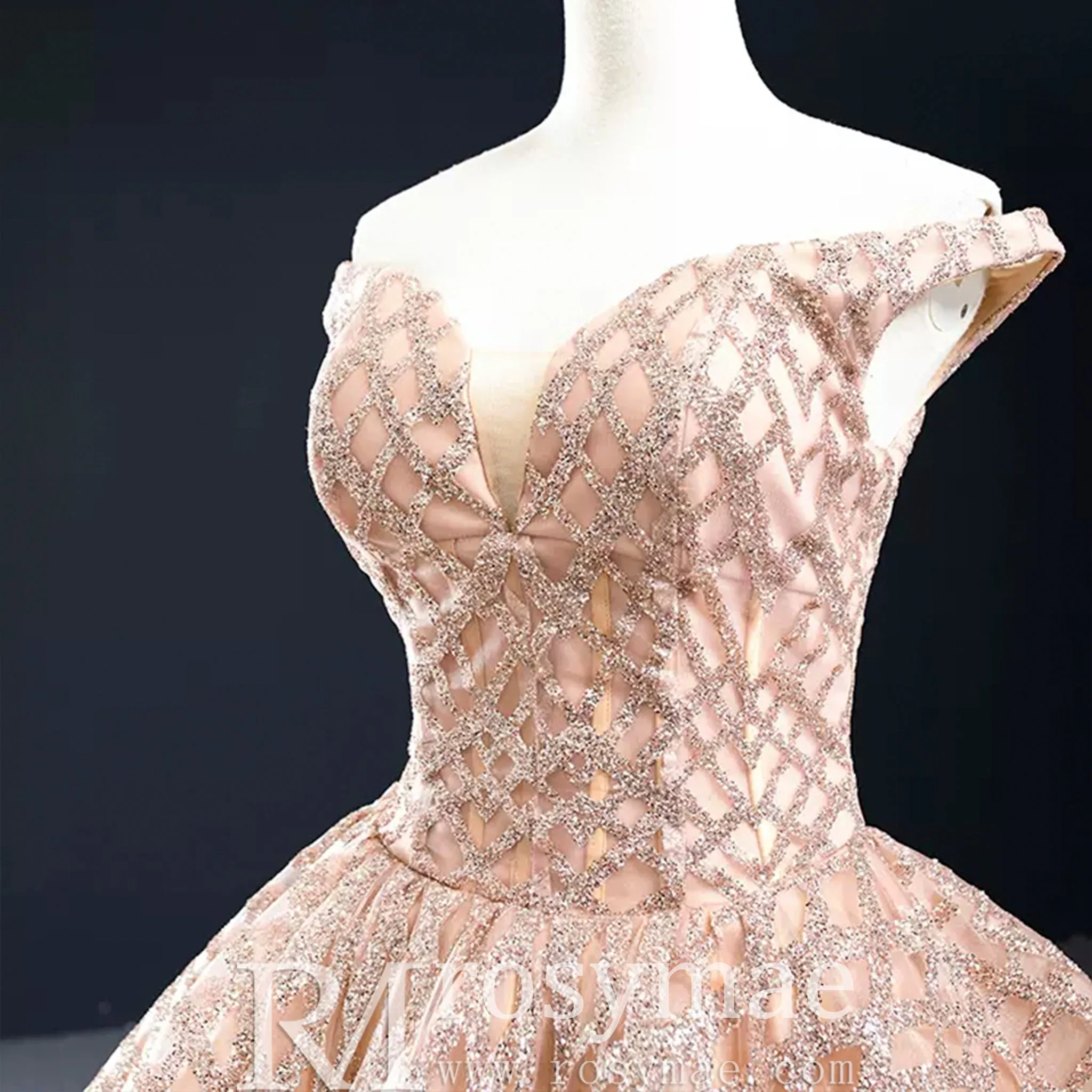 Blush Pink Quinceanera Dress Off The Shoulder Sweet 15 16 Ball Gown
