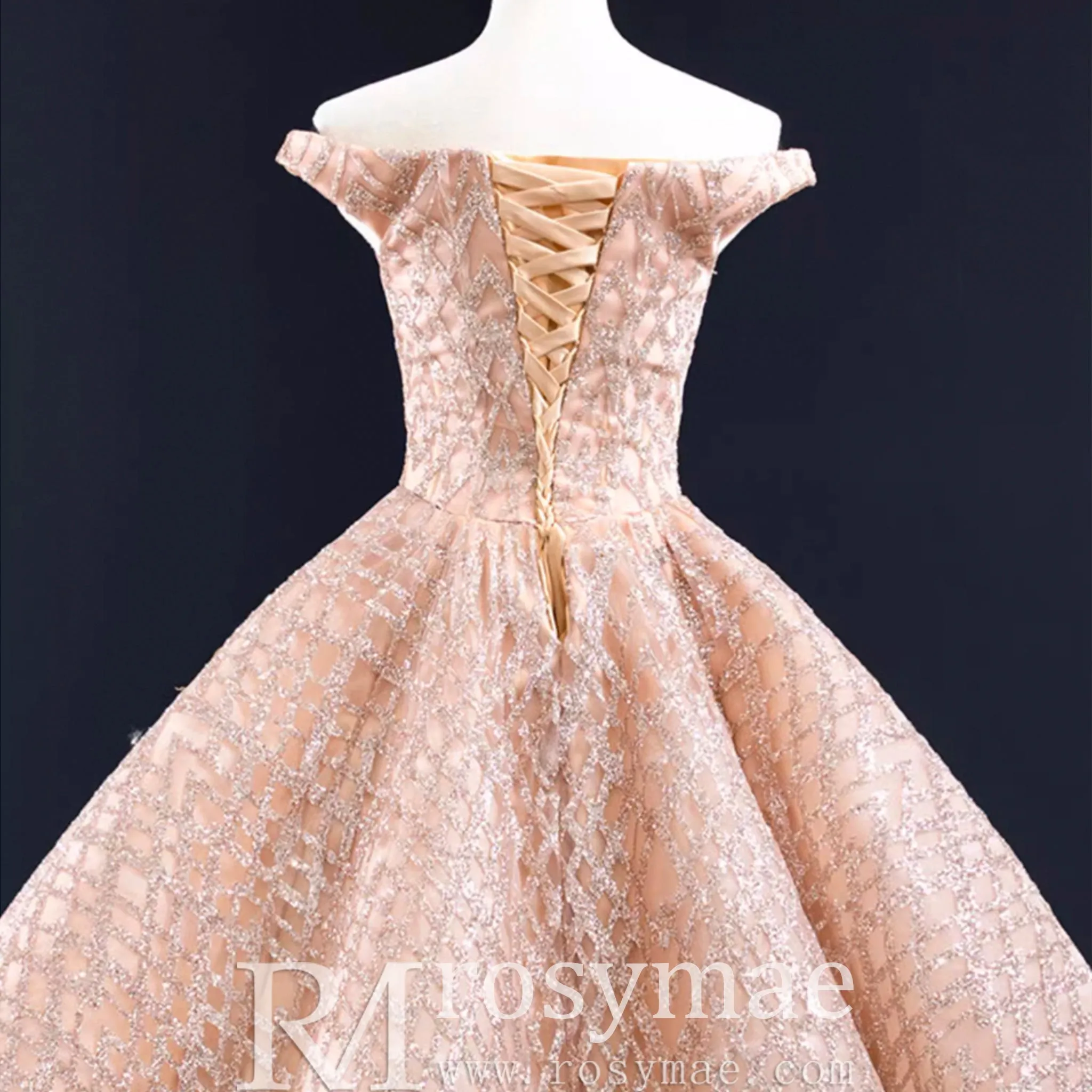 Blush Pink Quinceanera Dress Off The Shoulder Sweet 15 16 Ball Gown