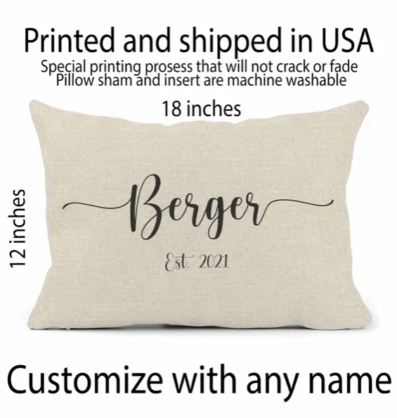 Custom Pillow Wedding Last name & Est. date pillow