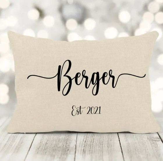 Custom Pillow Wedding Last name & Est. date pillow