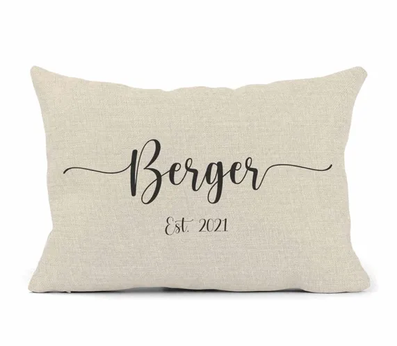 Custom Pillow Wedding Last name & Est. date pillow