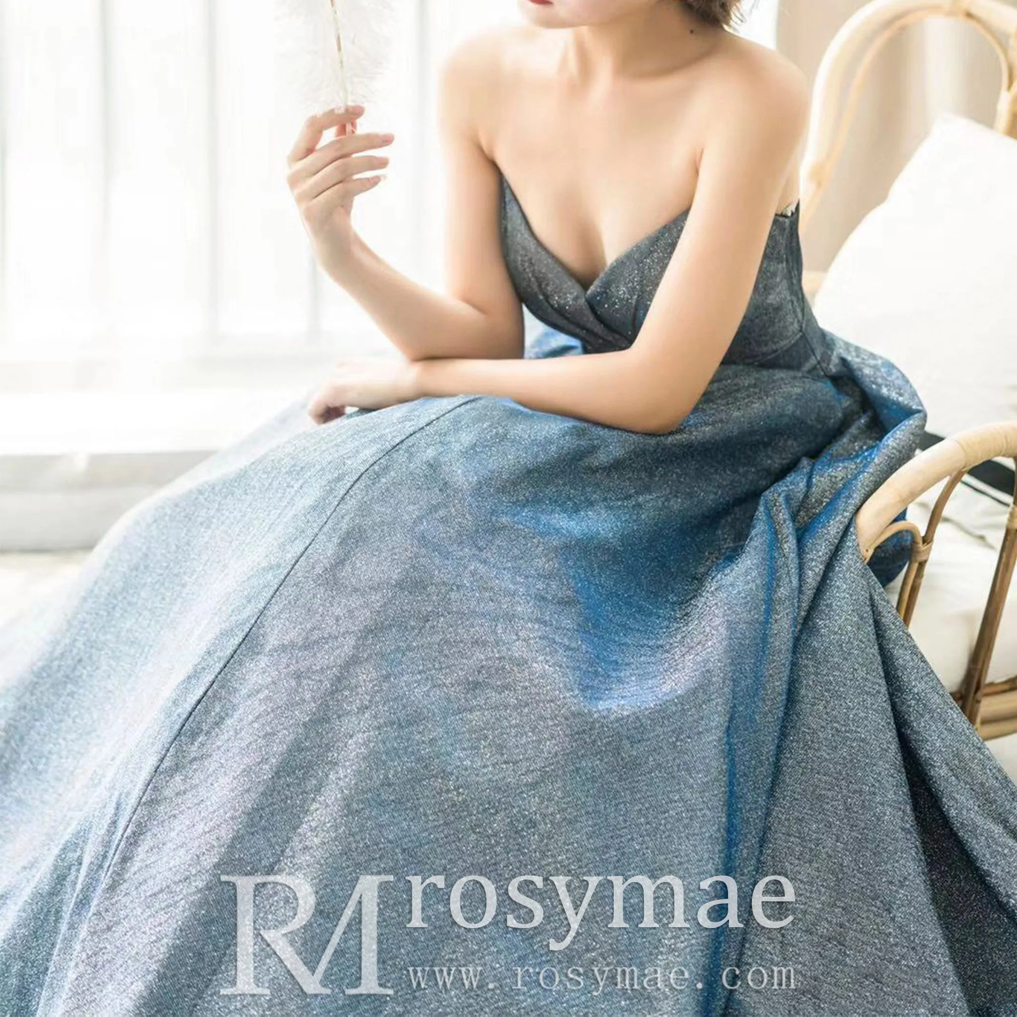 Detachable Sleeve A-line Evening Dresses Party Gowns