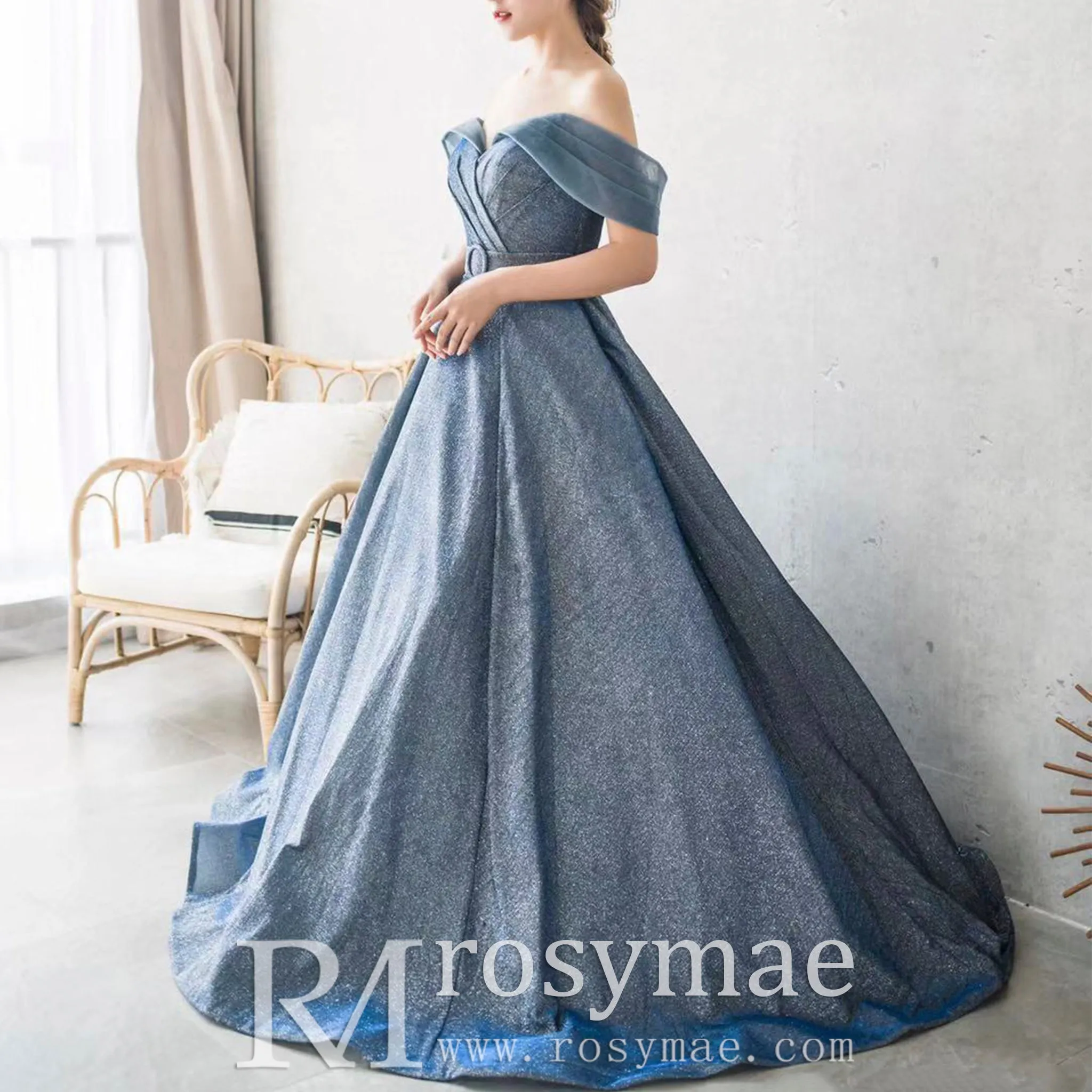 Detachable Sleeve A-line Evening Dresses Party Gowns