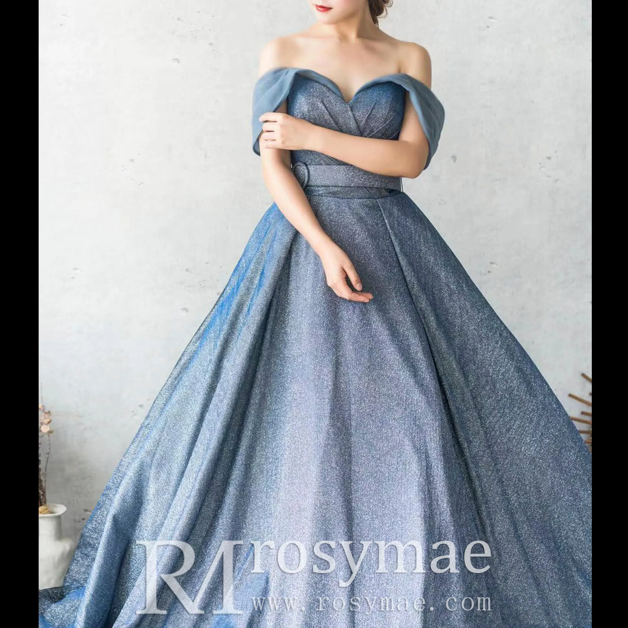 Detachable Sleeve A-line Evening Dresses Party Gowns