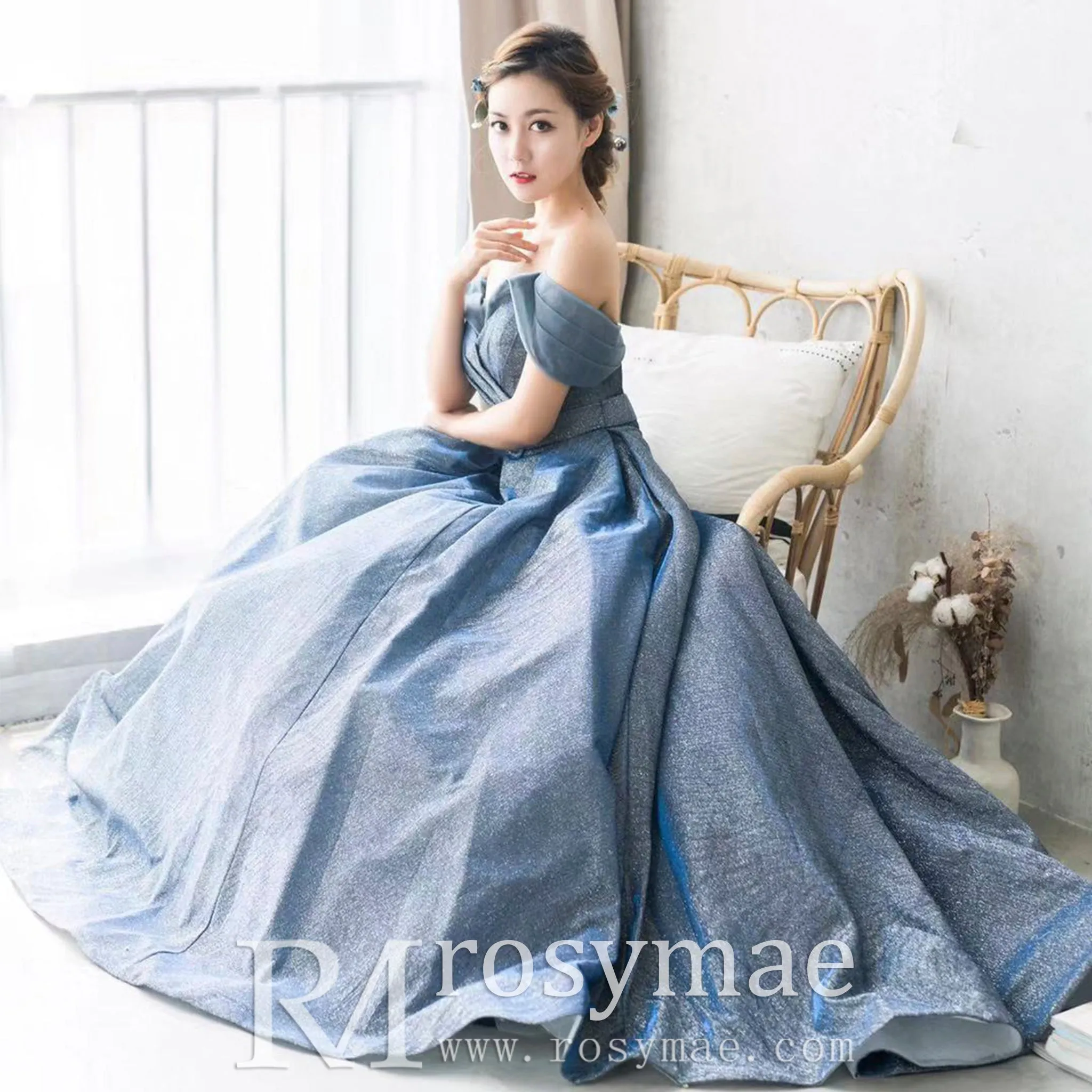 Detachable Sleeve A-line Evening Dresses Party Gowns