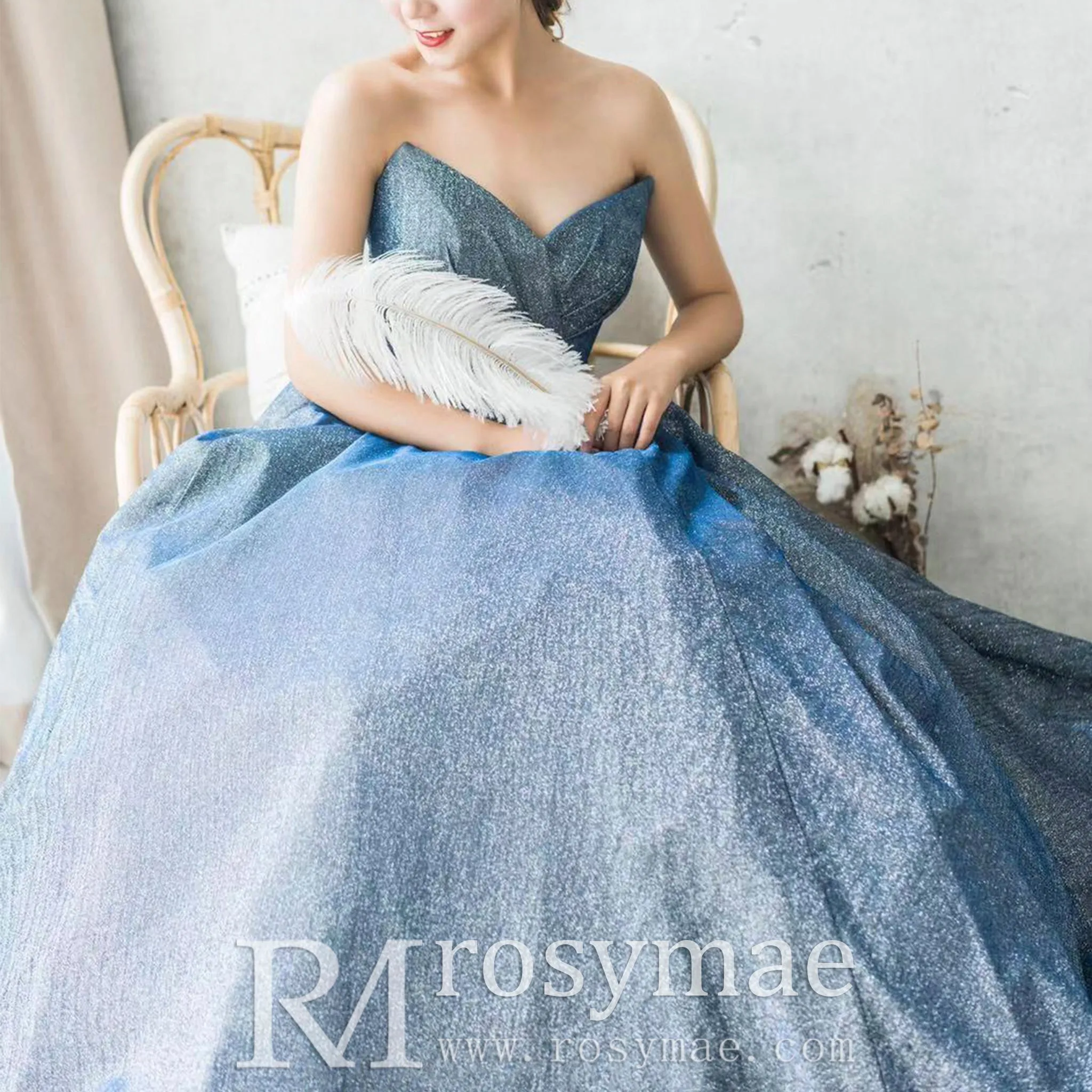 Detachable Sleeve A-line Evening Dresses Party Gowns