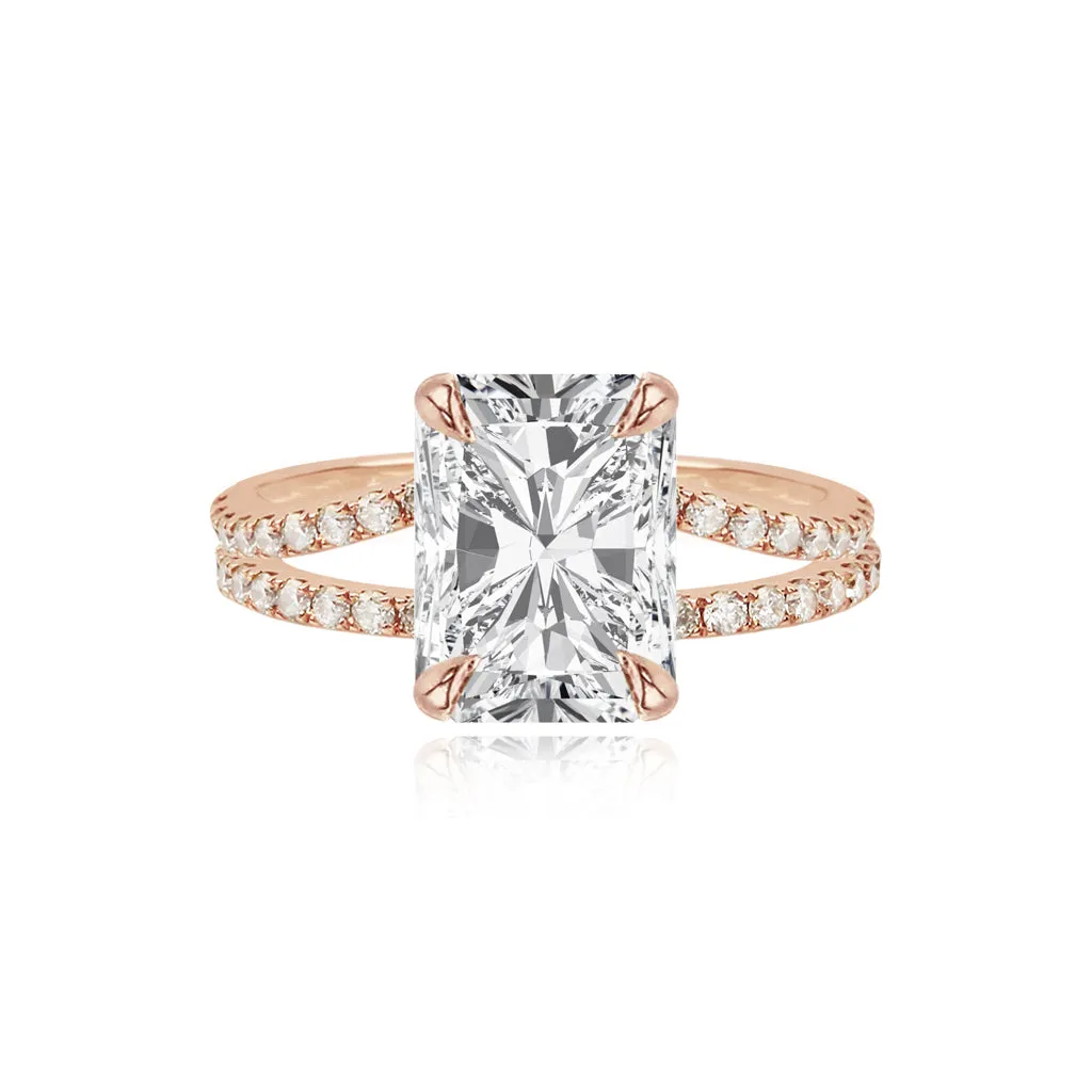 Diamond Pave Split Shank Engagement Ring
