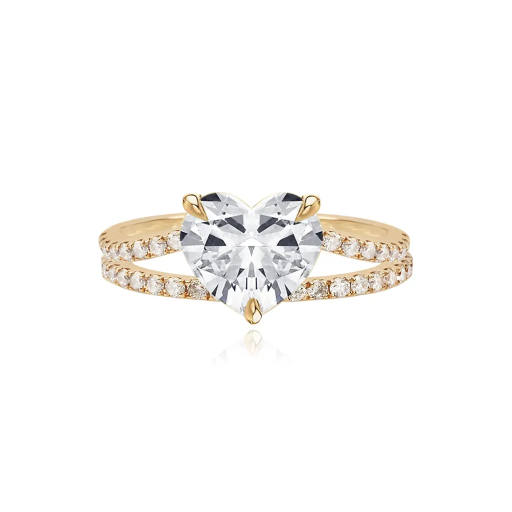 Diamond Pave Split Shank Engagement Ring