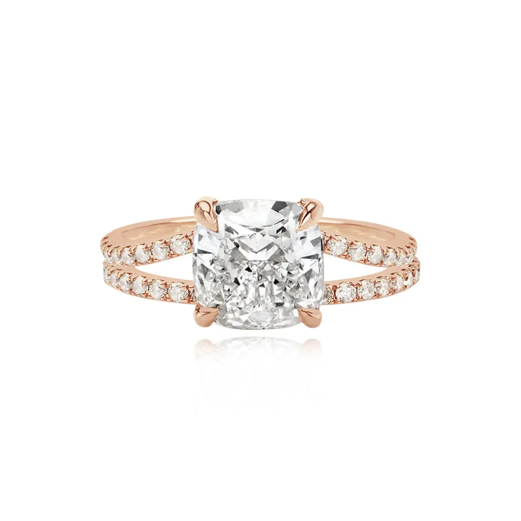Diamond Pave Split Shank Engagement Ring