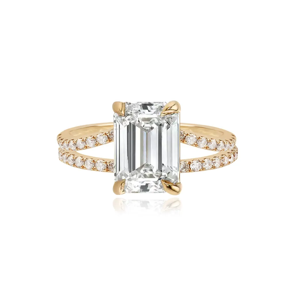 Diamond Pave Split Shank Engagement Ring