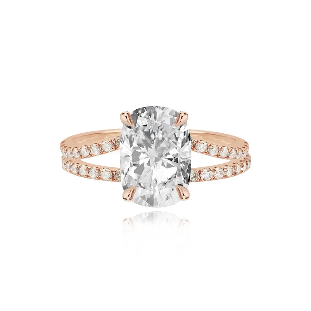 Diamond Pave Split Shank Engagement Ring