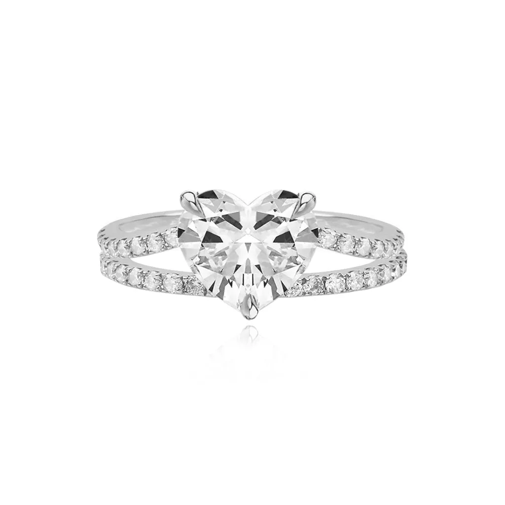 Diamond Pave Split Shank Engagement Ring