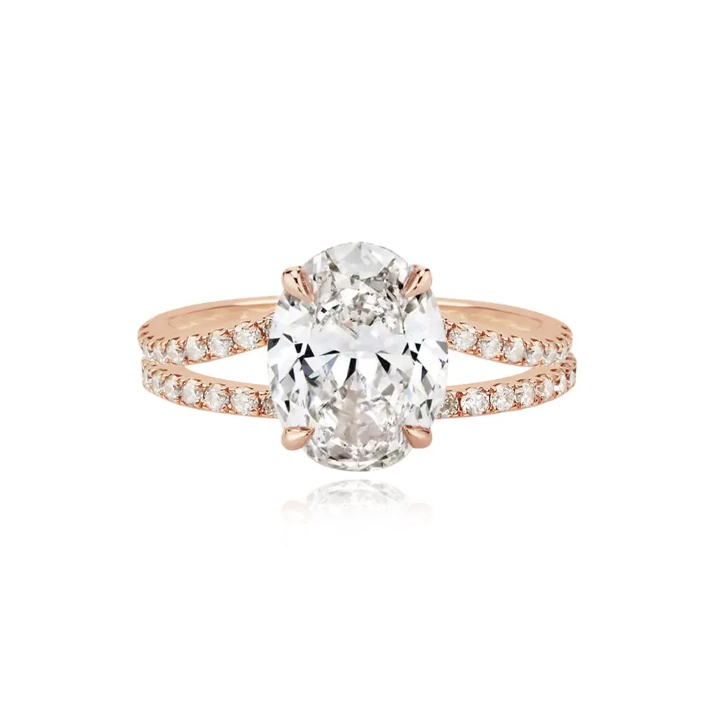 Diamond Pave Split Shank Engagement Ring