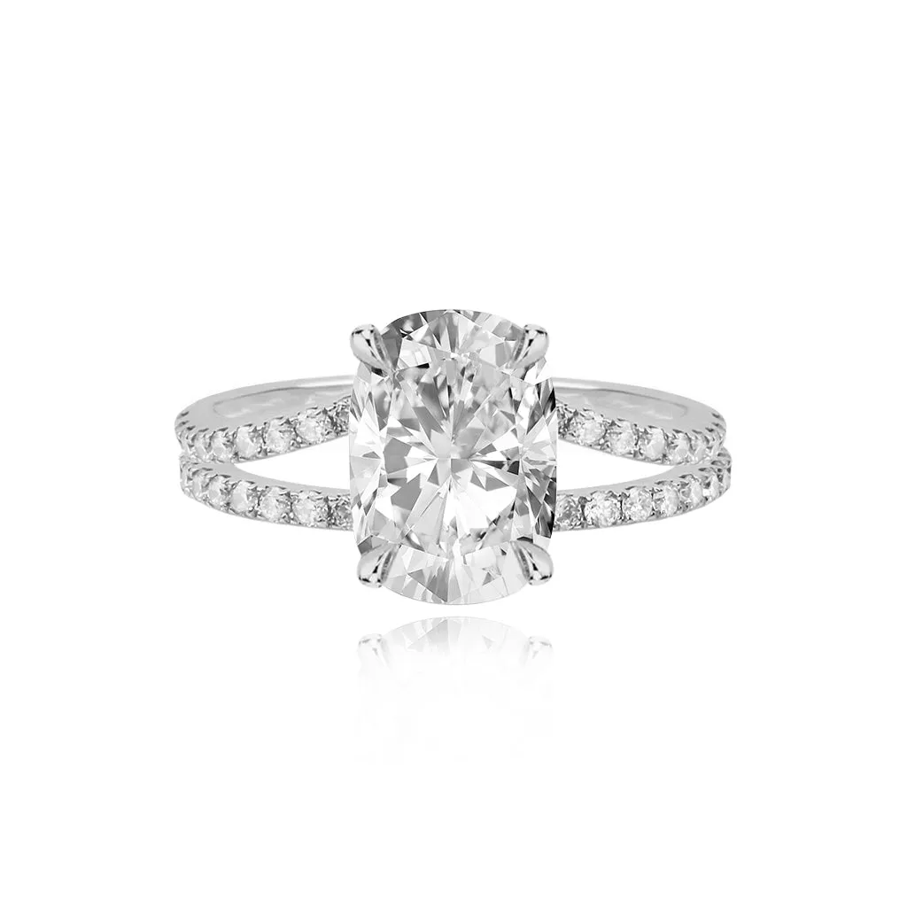 Diamond Pave Split Shank Engagement Ring