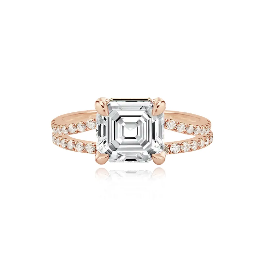 Diamond Pave Split Shank Engagement Ring