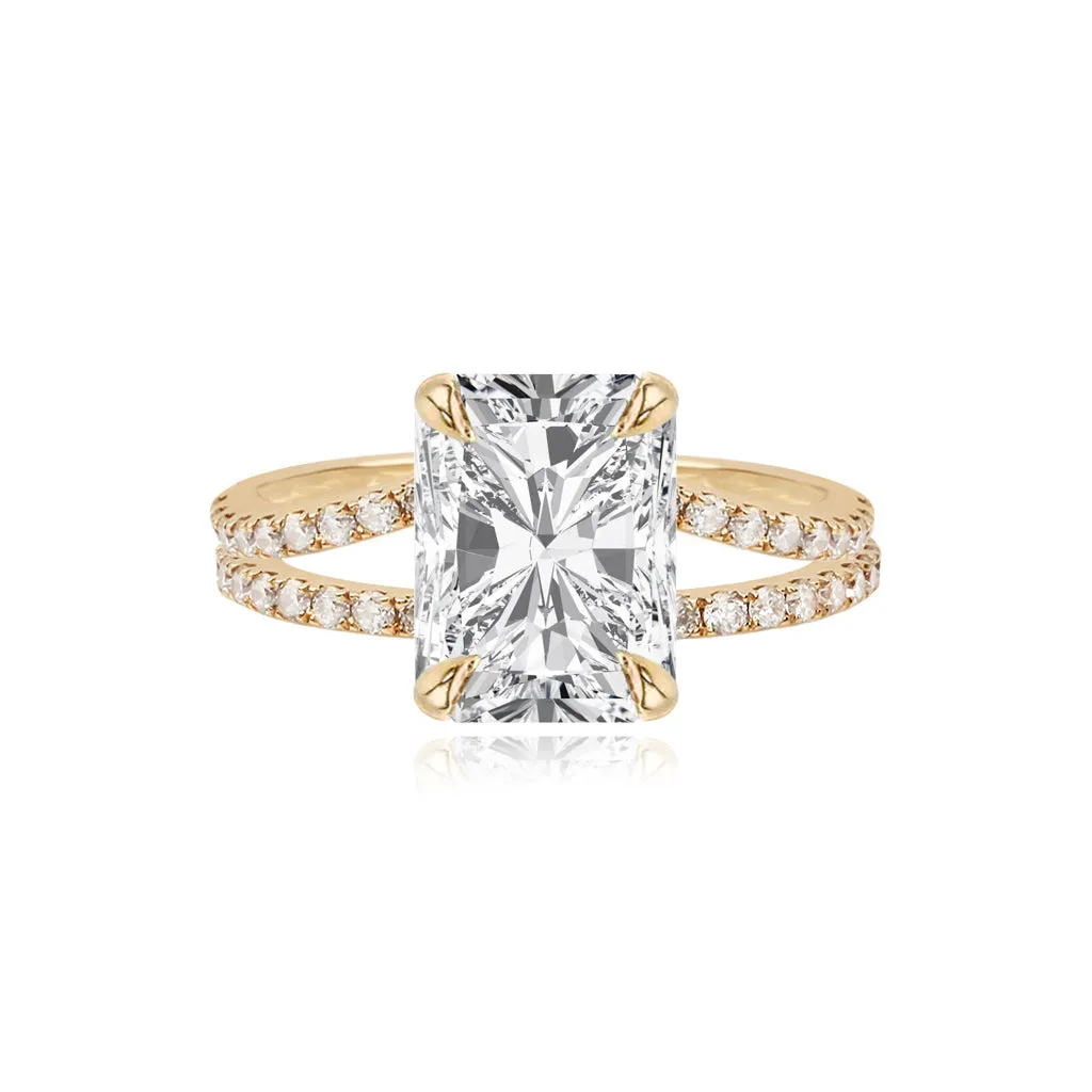 Diamond Pave Split Shank Engagement Ring