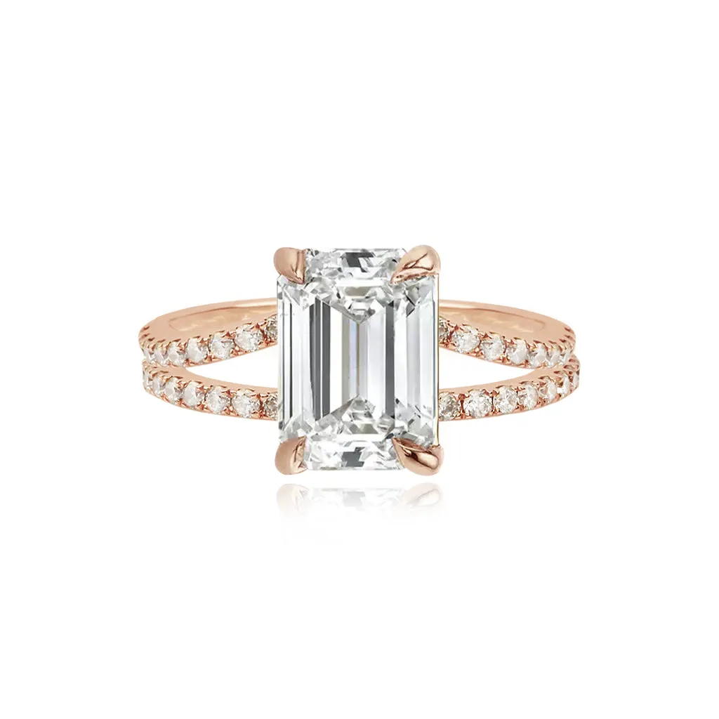 Diamond Pave Split Shank Engagement Ring