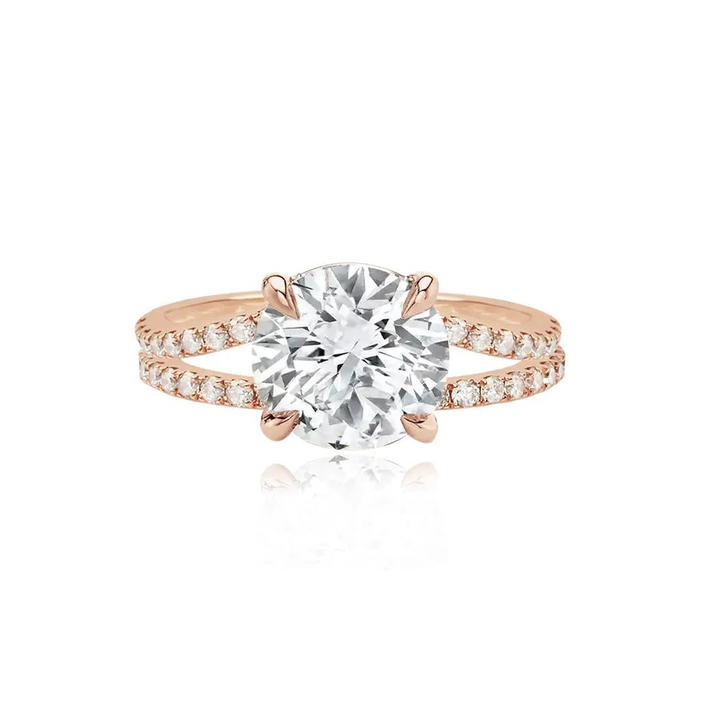 Diamond Pave Split Shank Engagement Ring