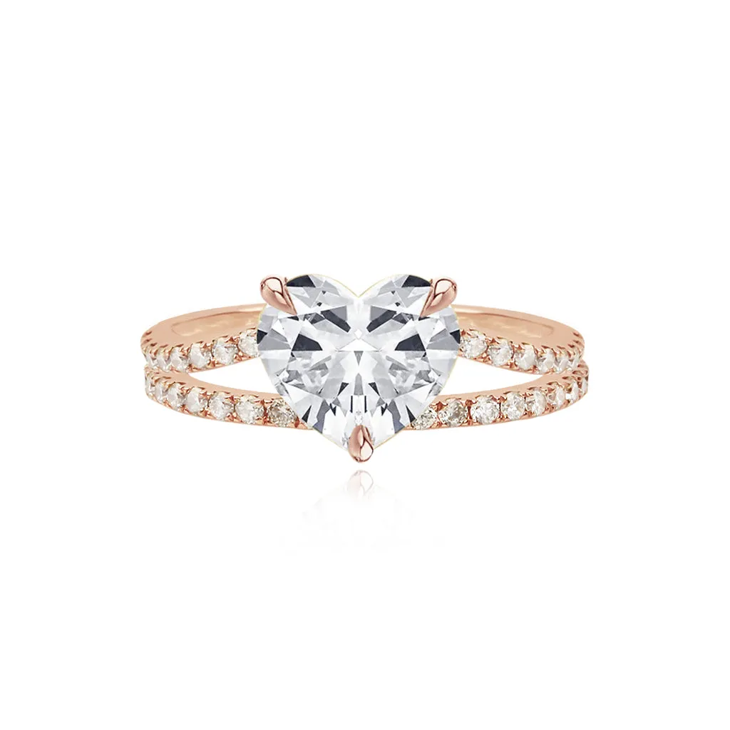 Diamond Pave Split Shank Engagement Ring