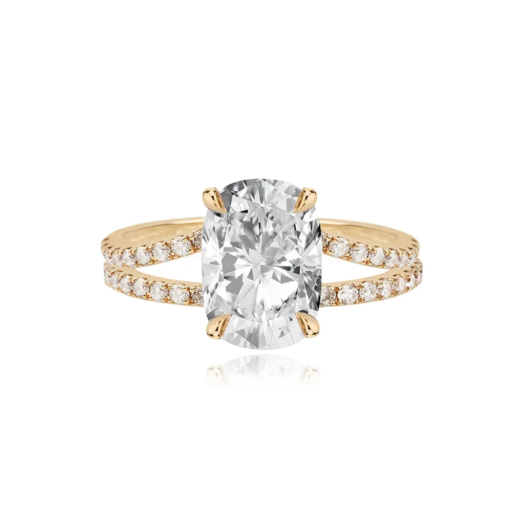 Diamond Pave Split Shank Engagement Ring