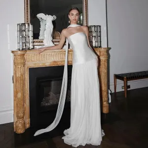 Elegant A-Line Wedding Dresses White Strapless Princess Bridal Dress Boho Beach Wedding Prom Ball Gowns Customized