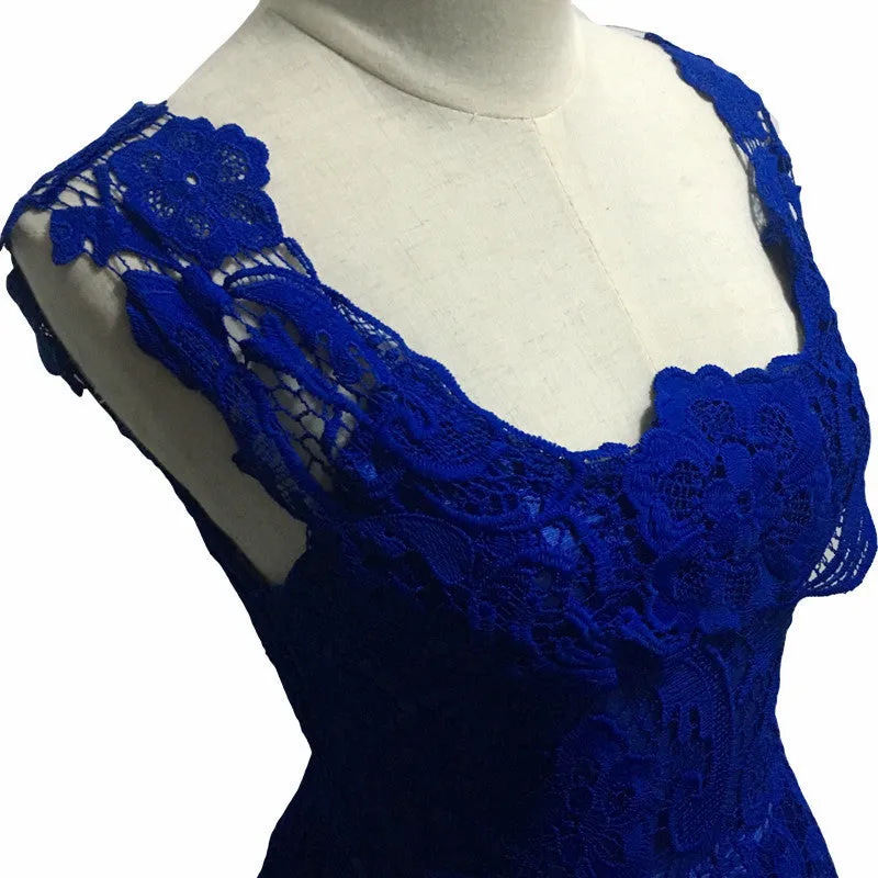 Elegant Lace Patchwork Solid Sleeveless A-Line Fashion Dress Slim Party Dresses Vestido De Festa
