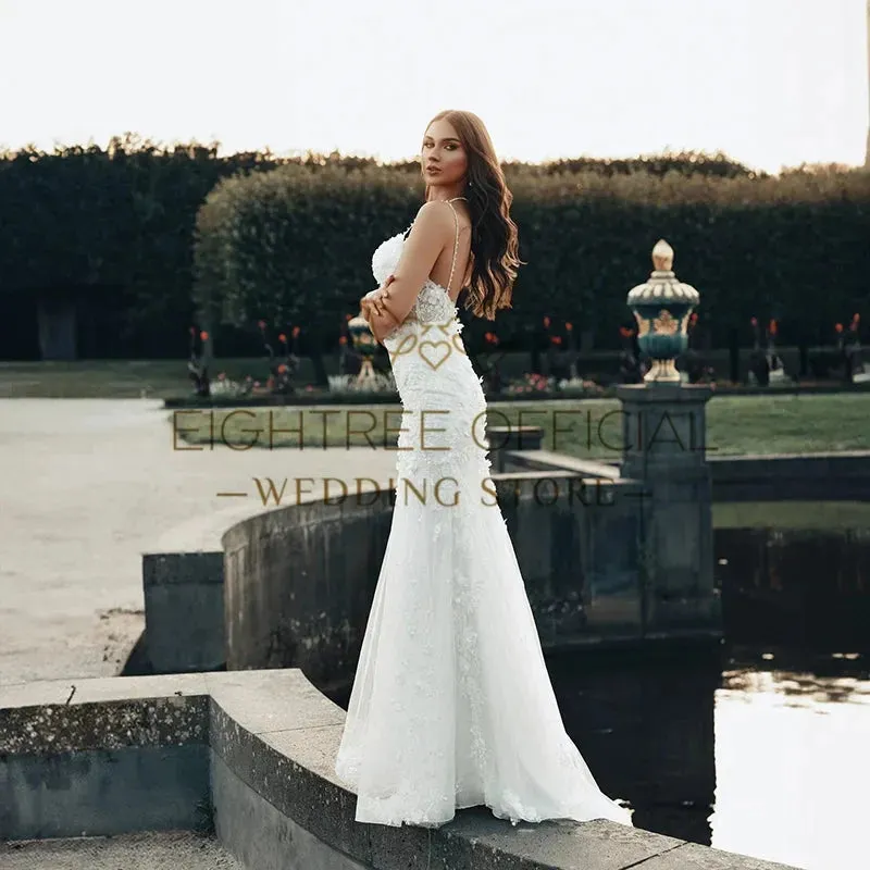 Elegant Mermaid Wedding Dresses Sweetheart Applique Long Wedding Gowns Boho Bridal Ball Prom Dress bestidos de novia