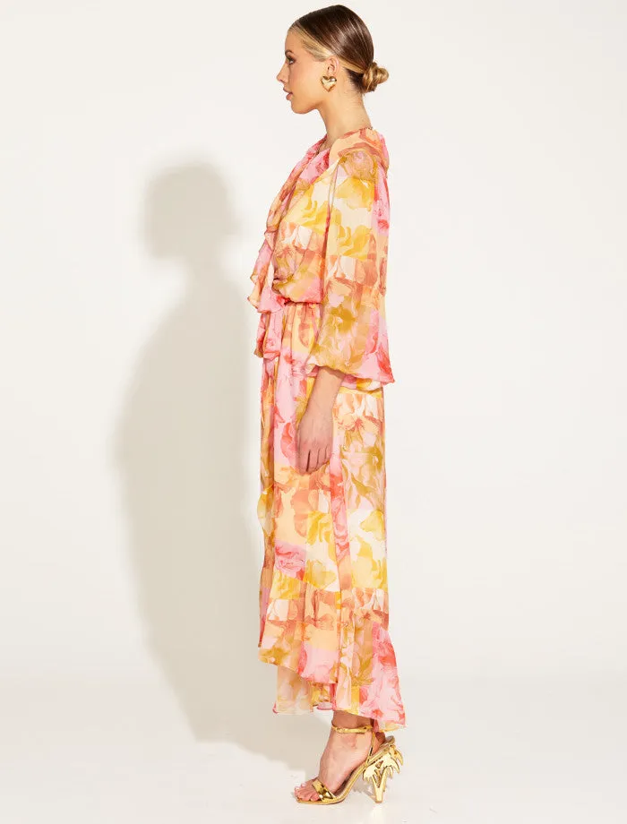 Fate   Becker Earthly Paradise Long Sleeve Wrap Dress - Paradise Floral