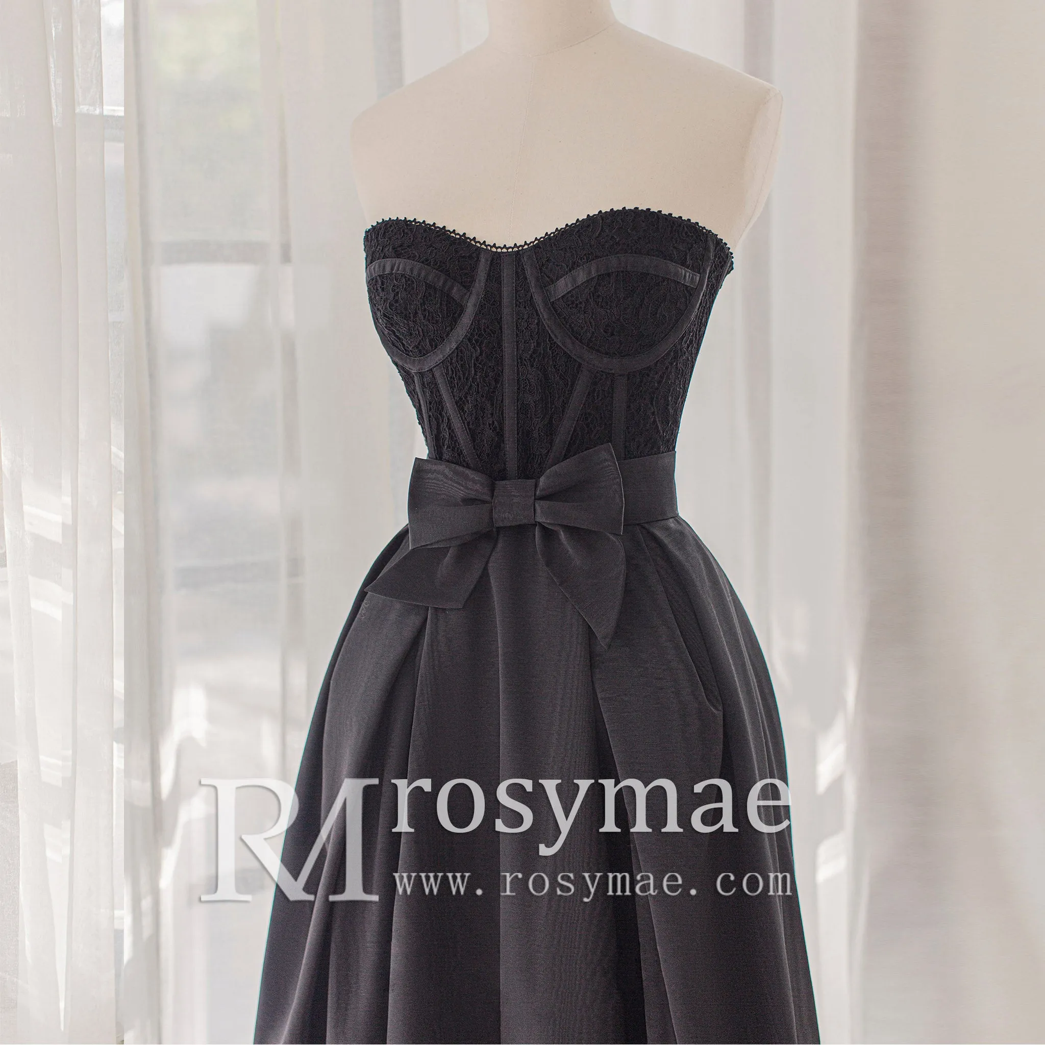 Floor Length Strapless Black Wedding Dresses Formal Gowns