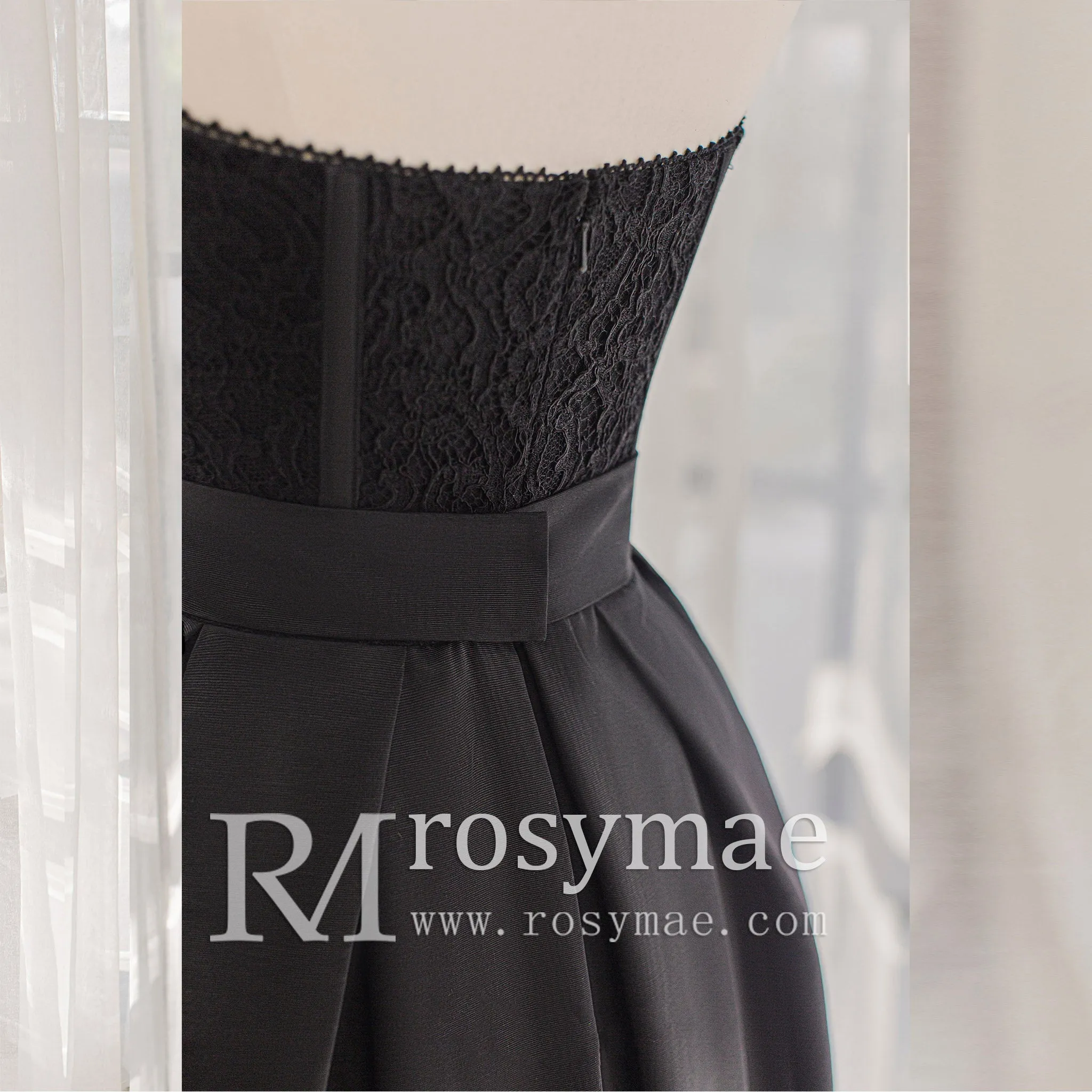 Floor Length Strapless Black Wedding Dresses Formal Gowns