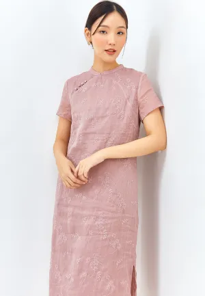 Floral Embroidered Cheongsam Dress