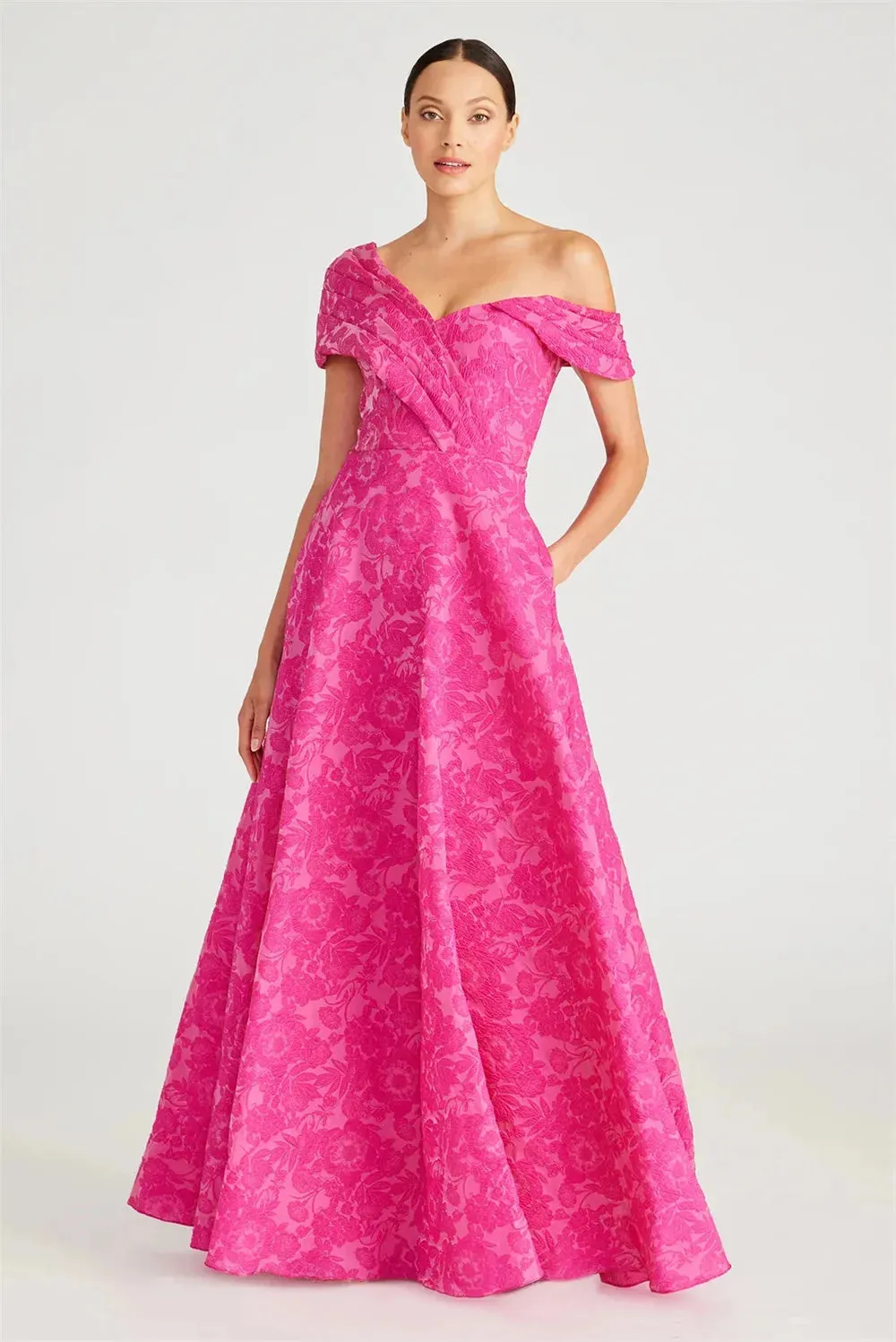 Fuchsia Prom Dresses Off the Shoulder A-line Wedding Dress Elegant Sleeveless Floor-Length Vestidos De Fiesta