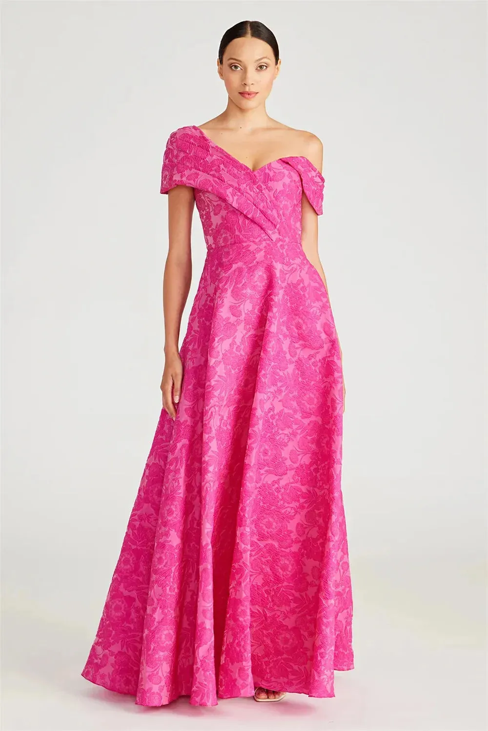 Fuchsia Prom Dresses Off the Shoulder A-line Wedding Dress Elegant Sleeveless Floor-Length Vestidos De Fiesta