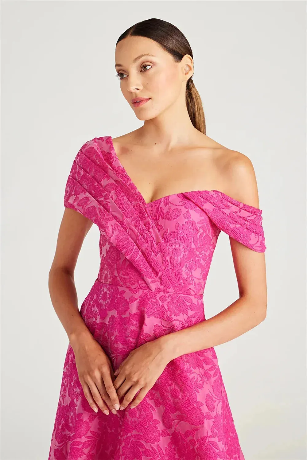 Fuchsia Prom Dresses Off the Shoulder A-line Wedding Dress Elegant Sleeveless Floor-Length Vestidos De Fiesta