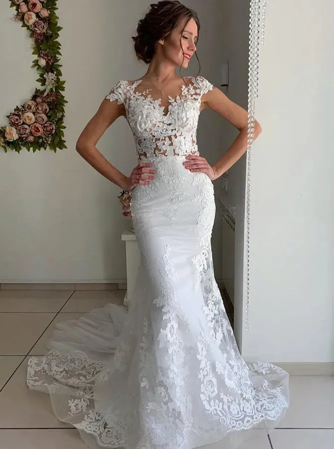 Graceful Wedding Dresses Strapless Pleats Organza with Floral Applique Lace-up Back Plus Size Wedding Dresses Custom Made