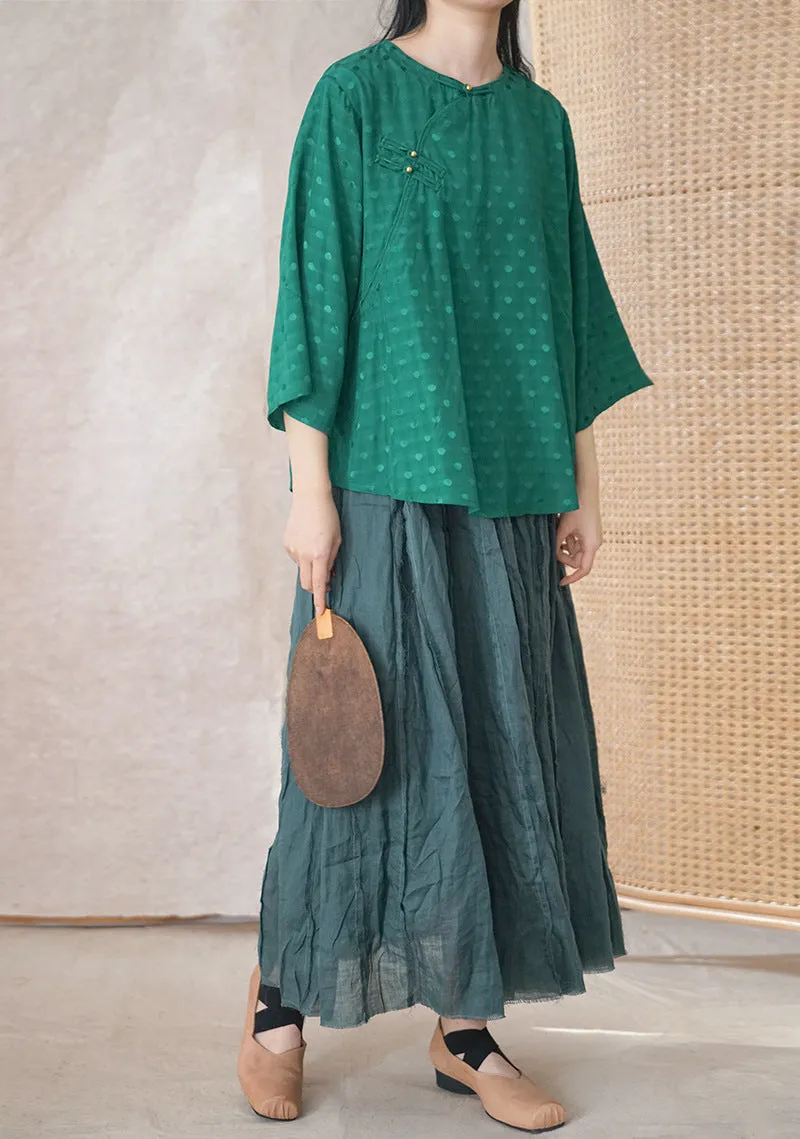 Green Cheongsam Top