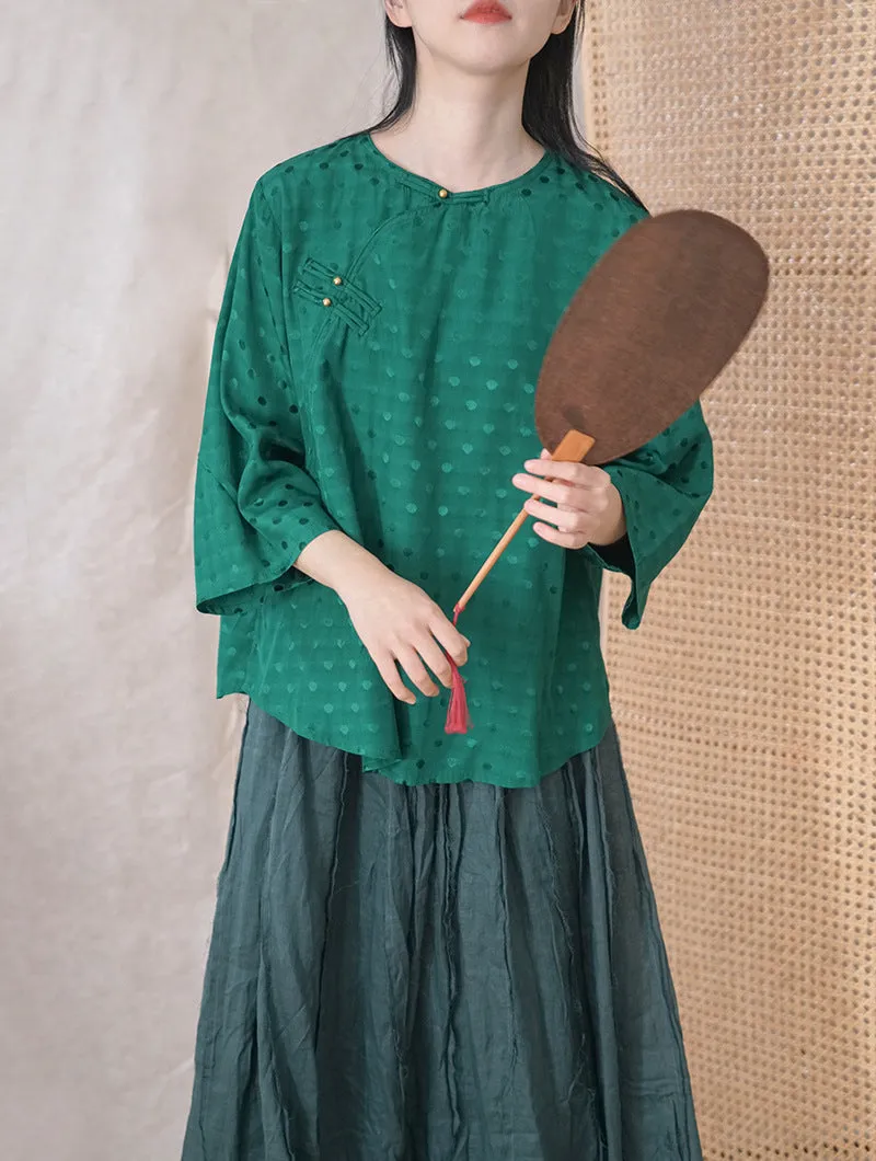 Green Cheongsam Top