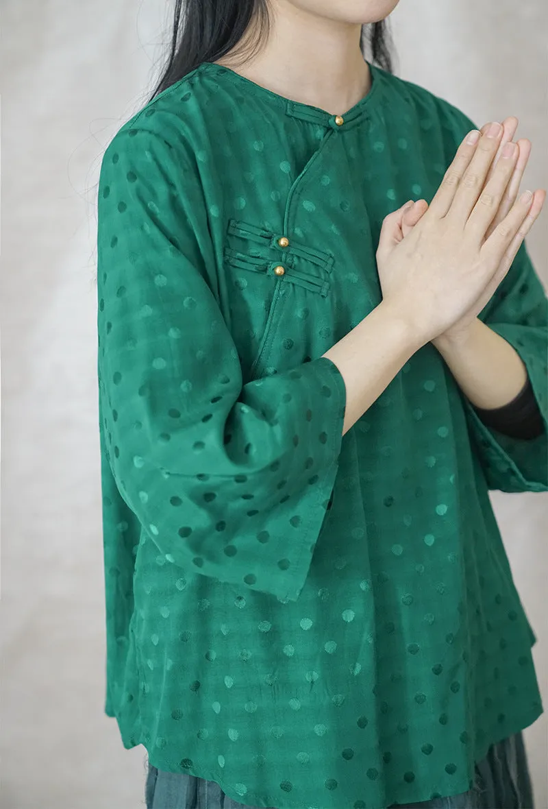 Green Cheongsam Top