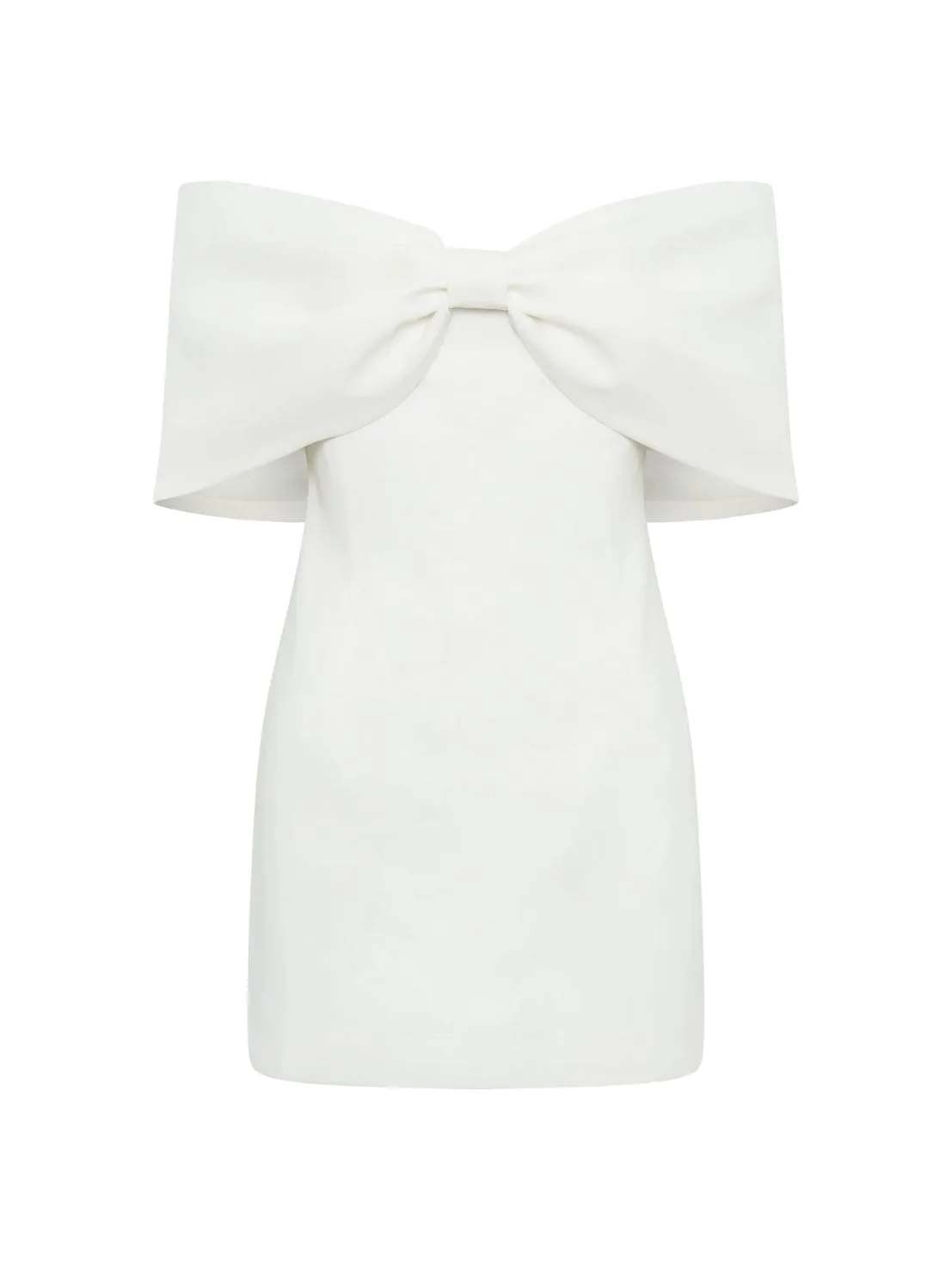 Gwyneth Off Shoulder Bow Mini Dress in White