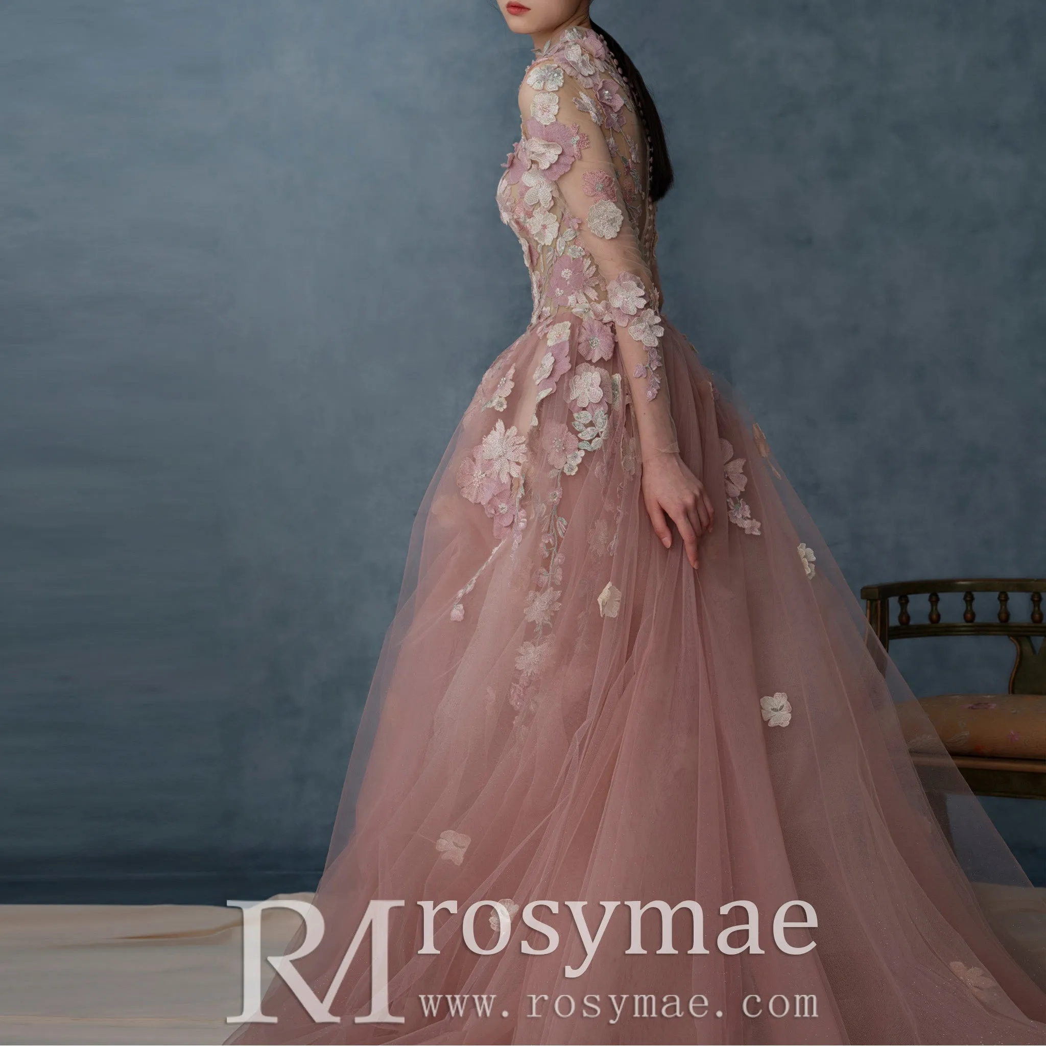 High O neck Long Sleeve Women's Formal Dresses & Evening Gowns