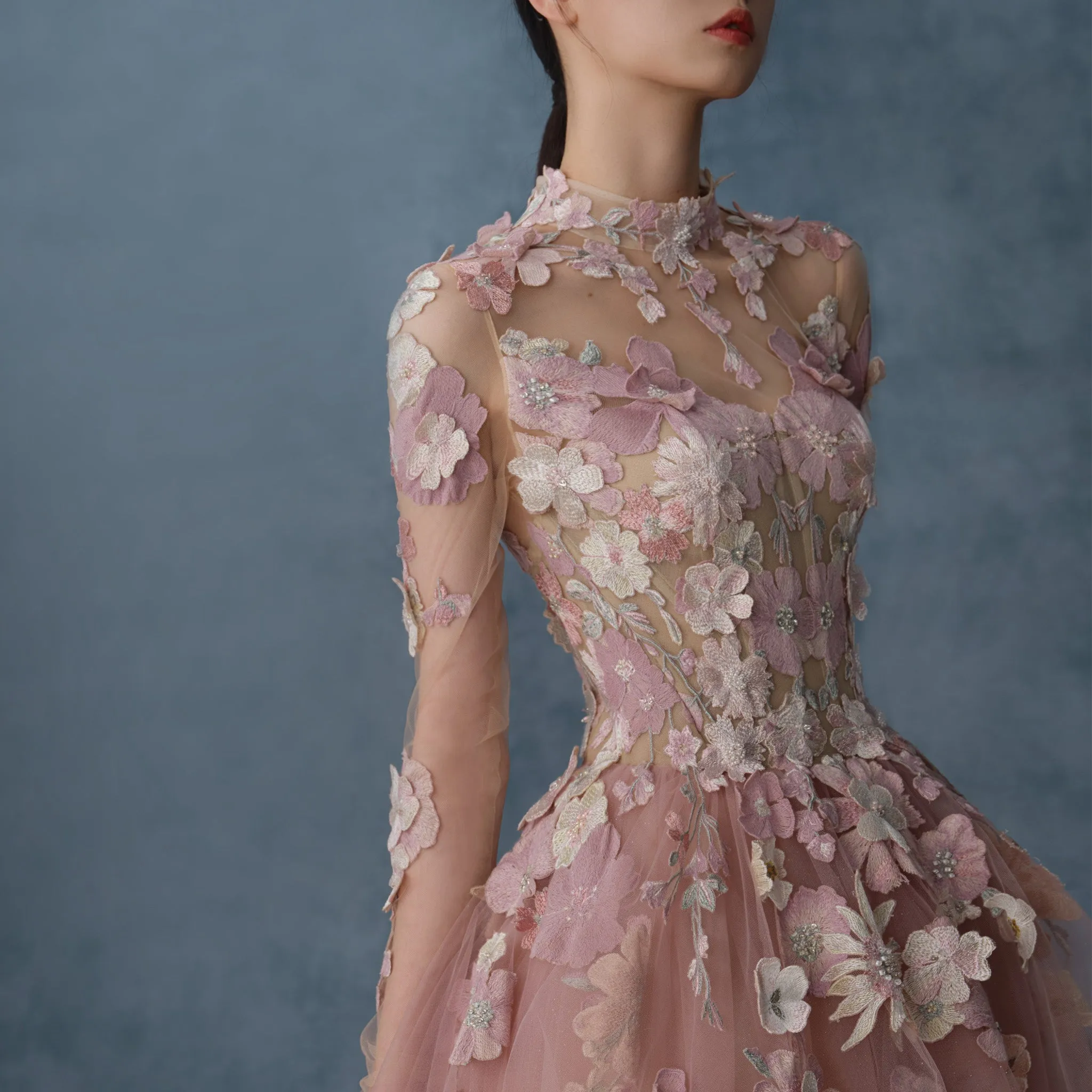 High O neck Long Sleeve Women's Formal Dresses & Evening Gowns