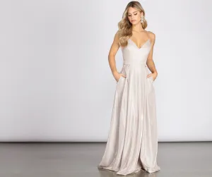 Jasmine Formal Stylish Glitter A-Line Dress